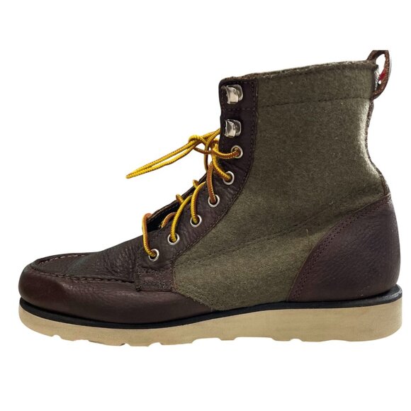 Sebago Stockton Boots size 8 Brown Forest Green Wool Leather Vibram Utility Work main image 6